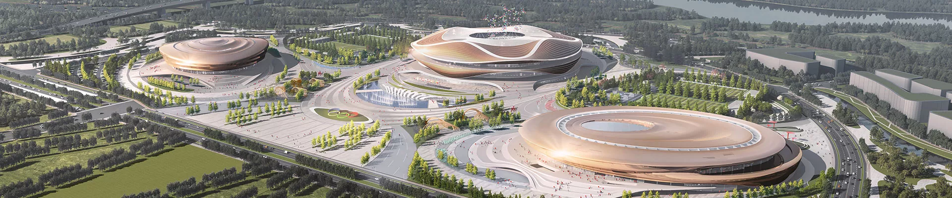 Stadion mit Stahlkonstruktion